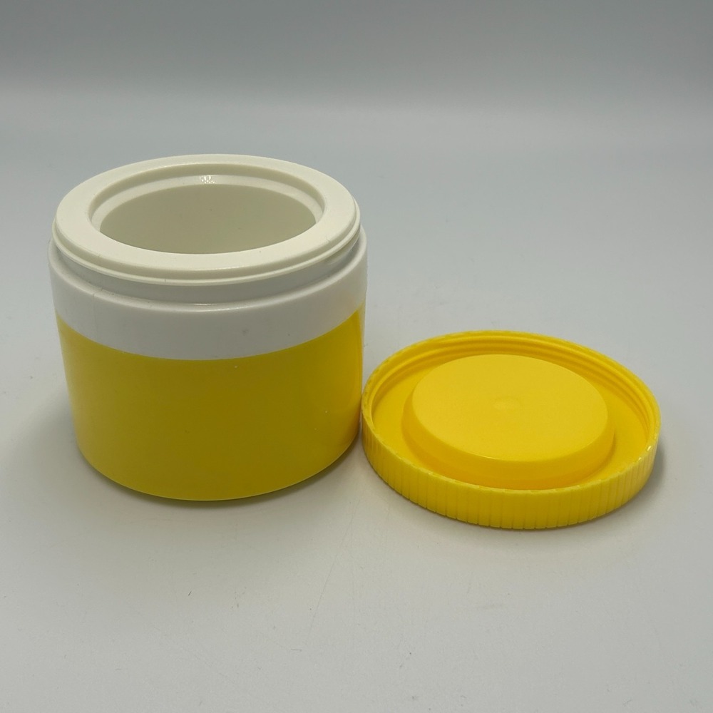 Vintage Thermos Food Storage Insulated Jar 8oz 1155/3 Yellow/White King Seeley